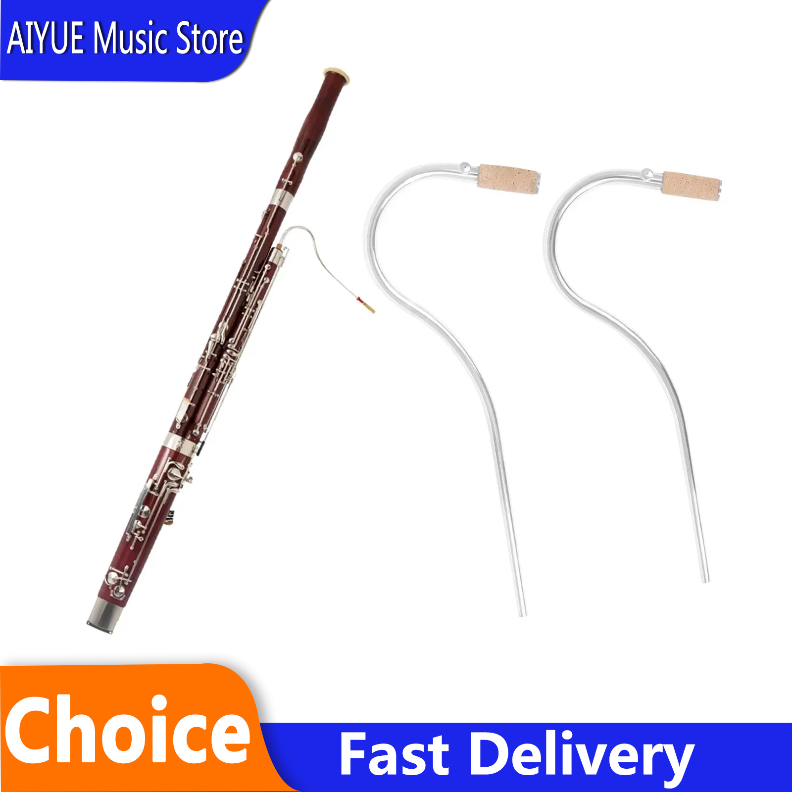 Musical Instrument Bassoon - قطعتان من أنابيب النفخ المنحنية المطلية