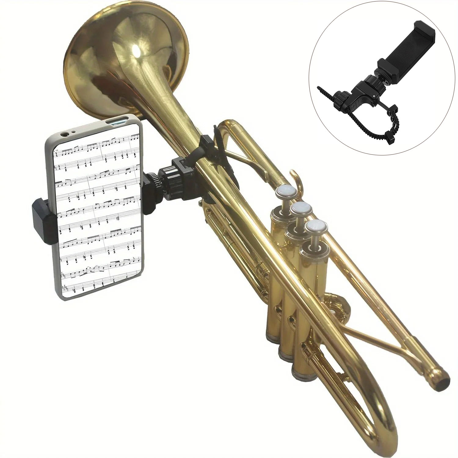 Musical Instrument Horn - حامل هاتف معدني على شكل آلة